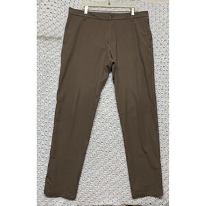 Lululemon ABC Pants Mens 38x33 Brown Tan Stretch Classic LM54EYS Athleisure EUC